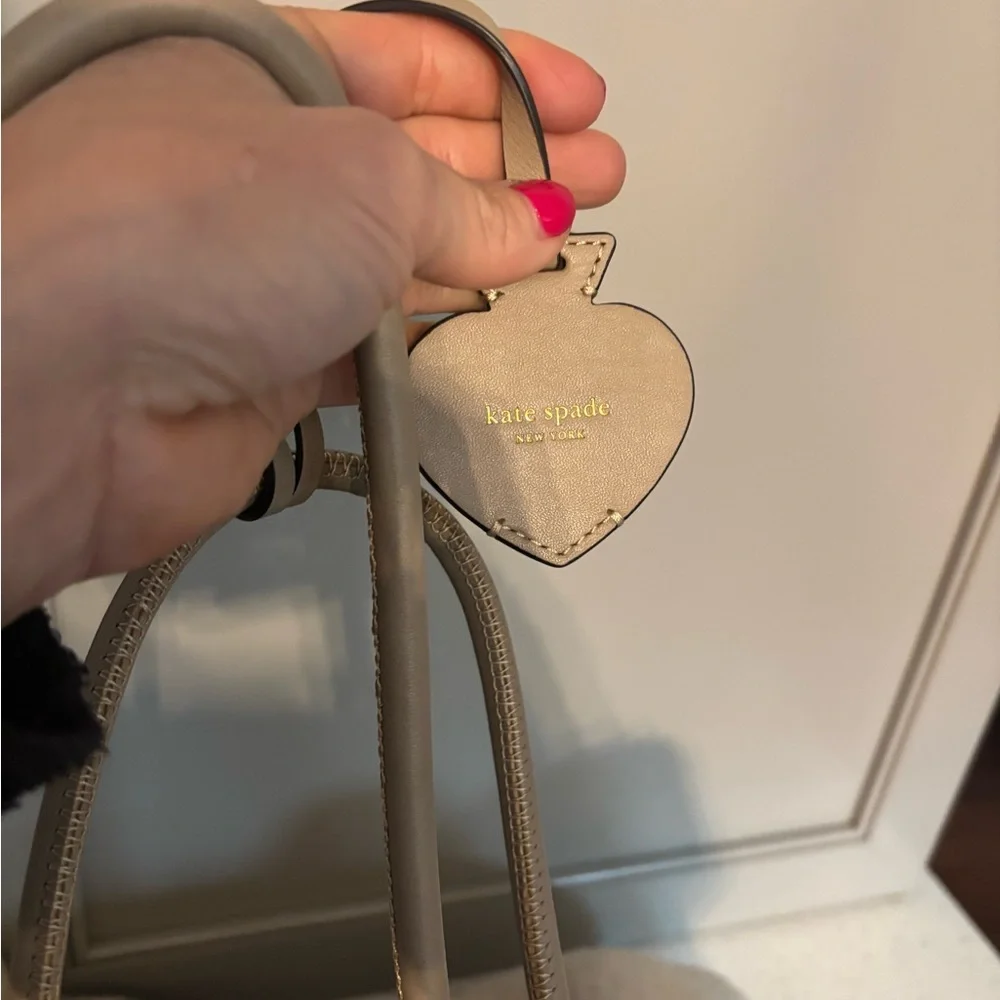 Kate Spade Everything racing stripe faux shearling large tote bag - Picture 10 of 10